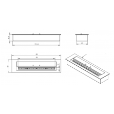 Dimensiones Quemador de bioetanol de 3 Litros F9660