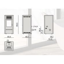 Dimensiones Estufa de pellet Amy Air