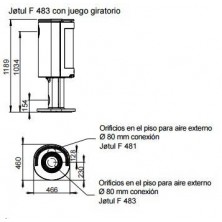 Dimensiones de la estufa Jotul F 483